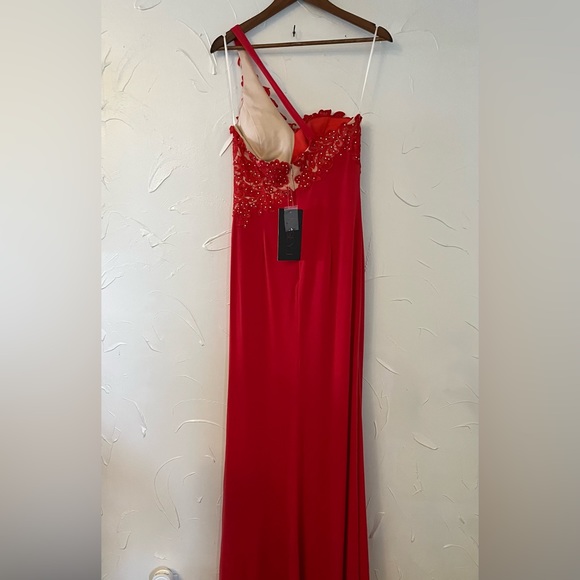 NWT Kasey J Red Mermaid Dress by Jasmine Size 8 - Picture 6 of 14